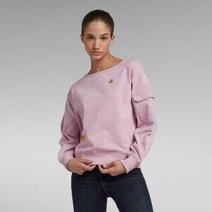 G-STAR RAW LIGHT PINK BOAT NECK SWEATER SIZE LARGE